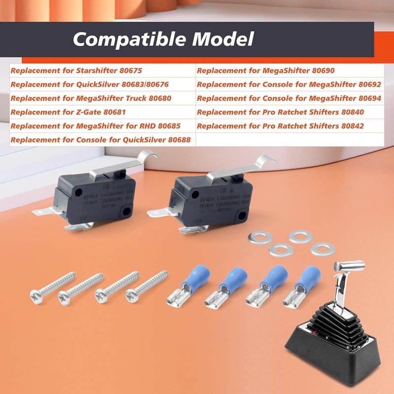 Mhrxusd 2Pcs 80629 Neutral/Reverse Safety Switch Replacement for B&M Automatic Shifters, with Crimp Terminals Screws - Image 3
